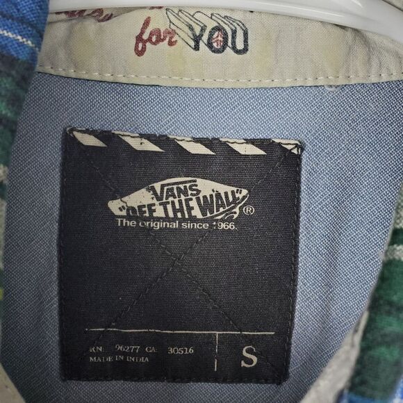 VANS Button Down Long Sleeve Plaid Shirt Unisex Multicolor Collared Chest Pocket - Picture 3 of 6